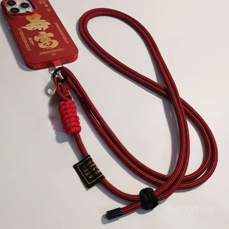 

Crossbody Style Woven Adjustable Hanging Rope Simple Neck Hanging Back Rope Strap Clip Type Anti Loss Phone Lanyard Phone Charm