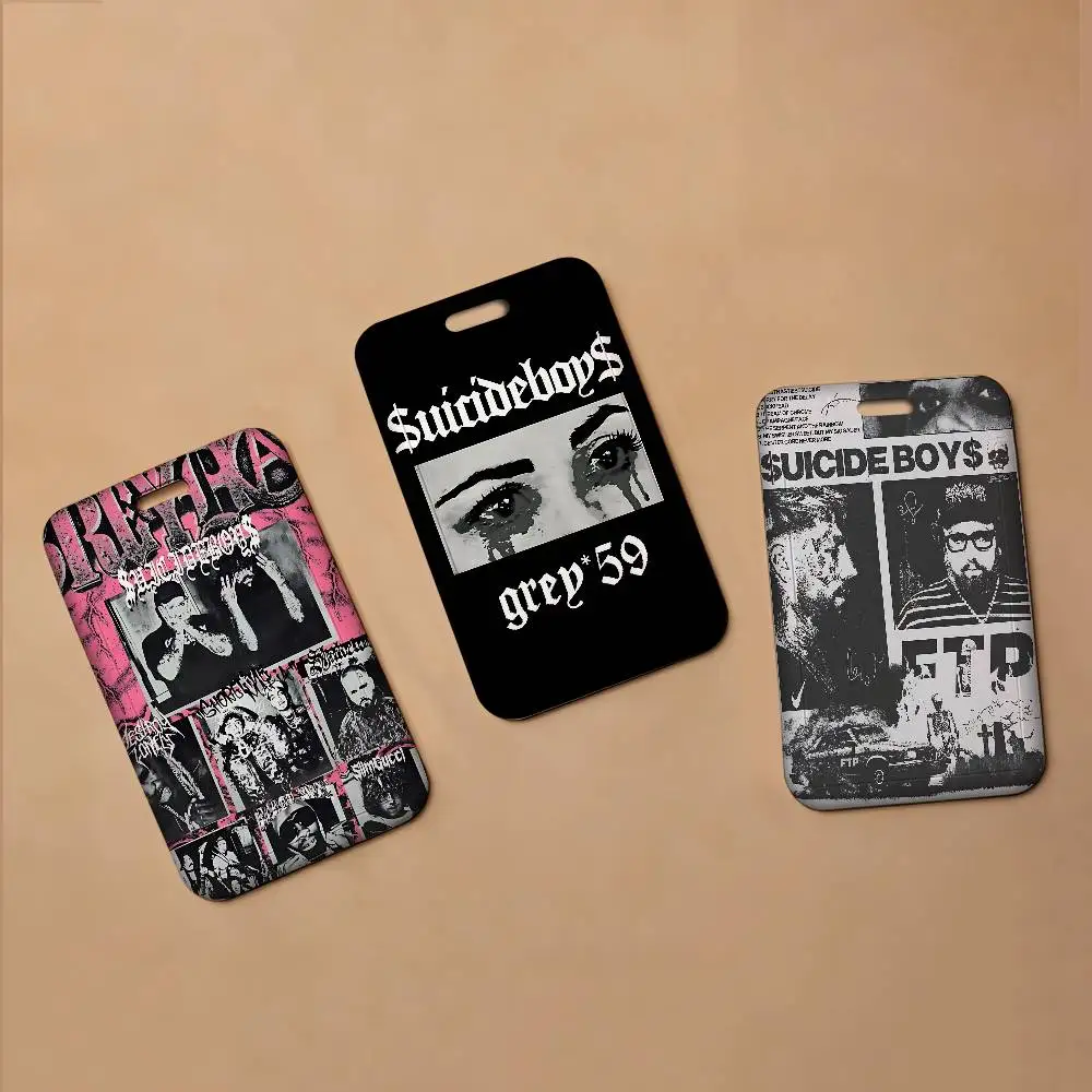 Rap Duo S-Suicideboy 1Set Working Permit Case Exhibition ID Card Sleeve Holder with Lanyard Work Card Cover Neck Strap