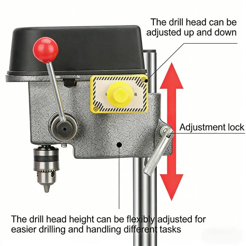 220V Industrial Grade Precision Bench Drill Small High Precision Drilling Machine for Wood Metal Punching