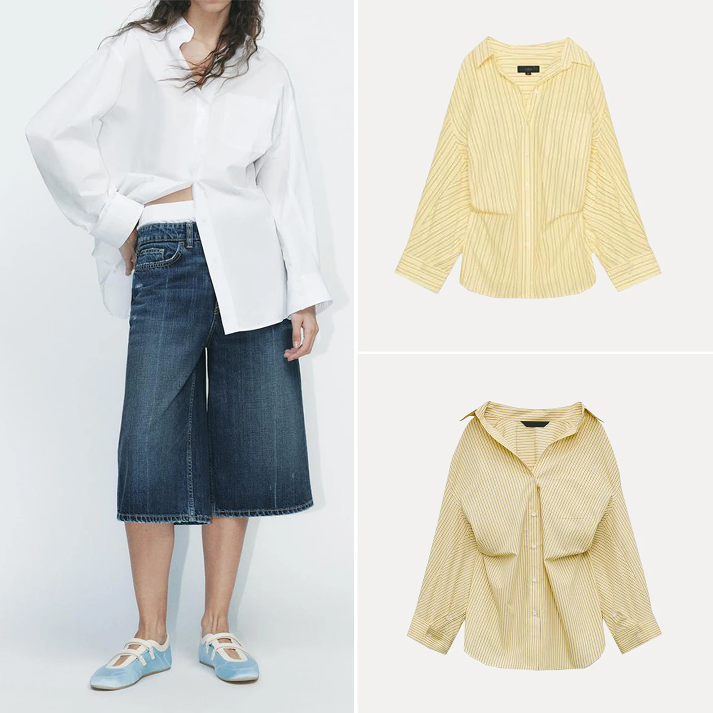 Z 여성용 패션 스트라이프 배트윙 스웨터 다용도 긴 소매 캐주얼웨어 버튼업 가을 2025 신상품