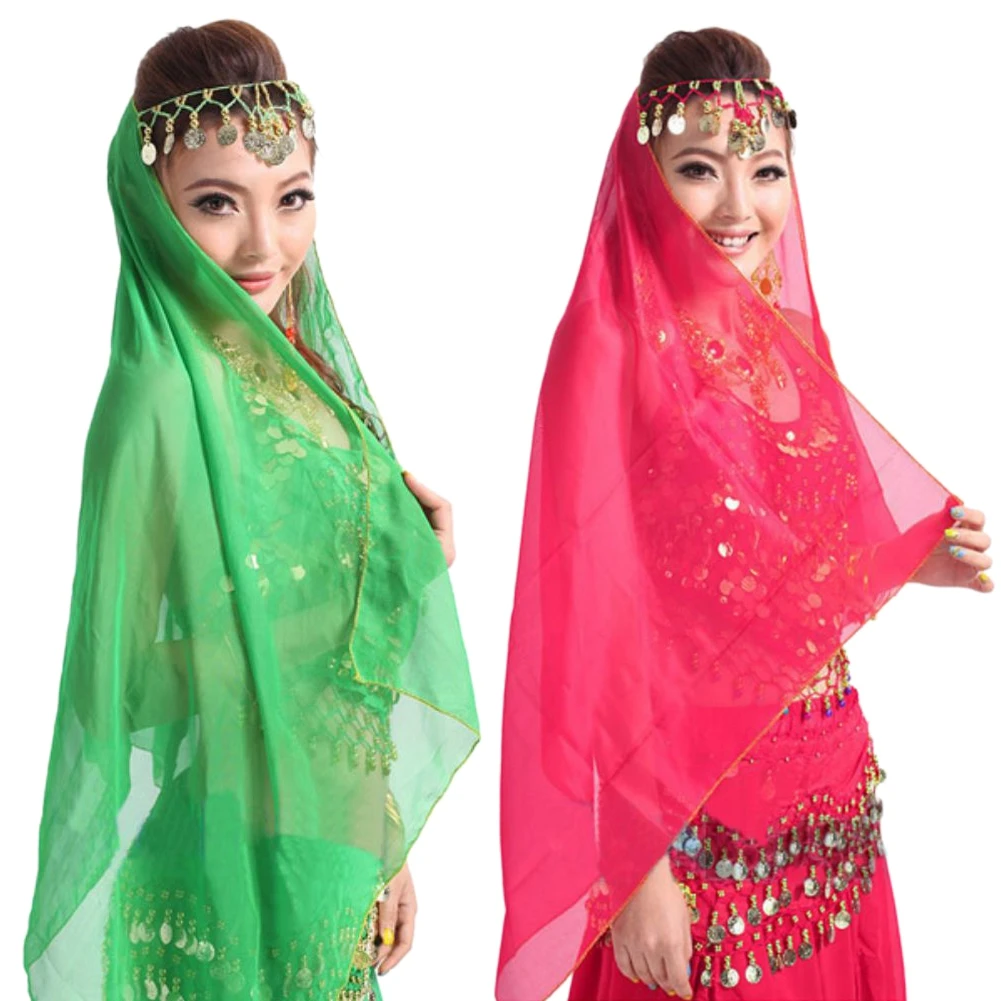 Belly Dancing Chiffon Scarf Solid Color Stage Performance Props Female Show Costumes 150cm Indian Dance Headband