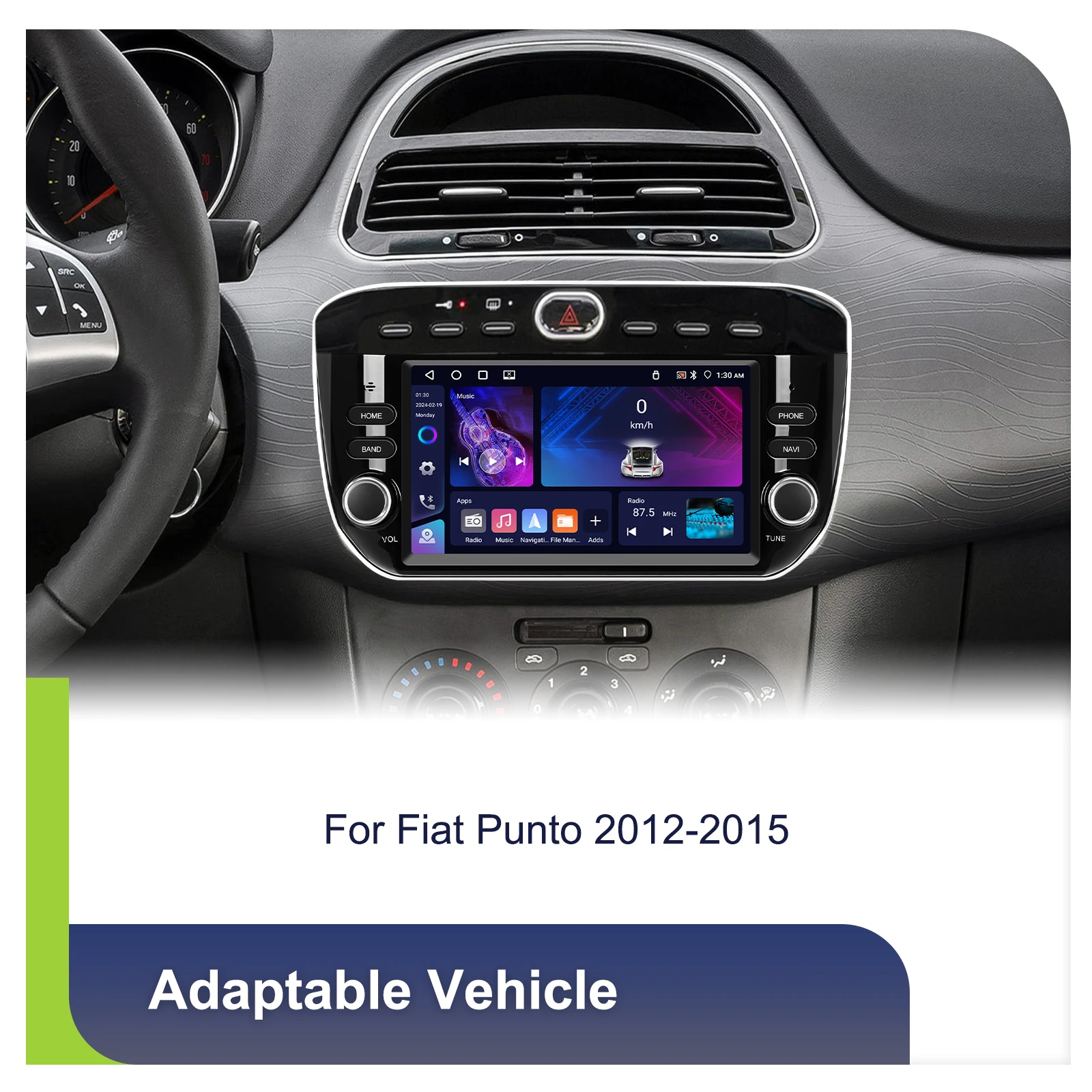 Podofo 2DIN 4+64G Android Autoradio für FIAT Punto 2012–2016 Auto-Multimedia-Player Carplay Android Auto GPS Mirror Link USB – Detail 1