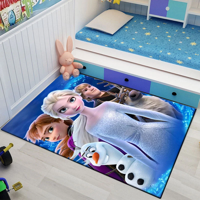 Disney Frozen Cartoon Ice Sister Large Area Rug Carpets Home Living Rooms Children\'s Kids Bedroom Sofa Doormat Floor Mats MINISO