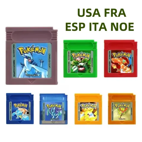 GBC Game Card 16 Bit Video Game Cartridge Console Cards Pokemon Red Blue Crystal Golden Green Silver Yellow English USA Version