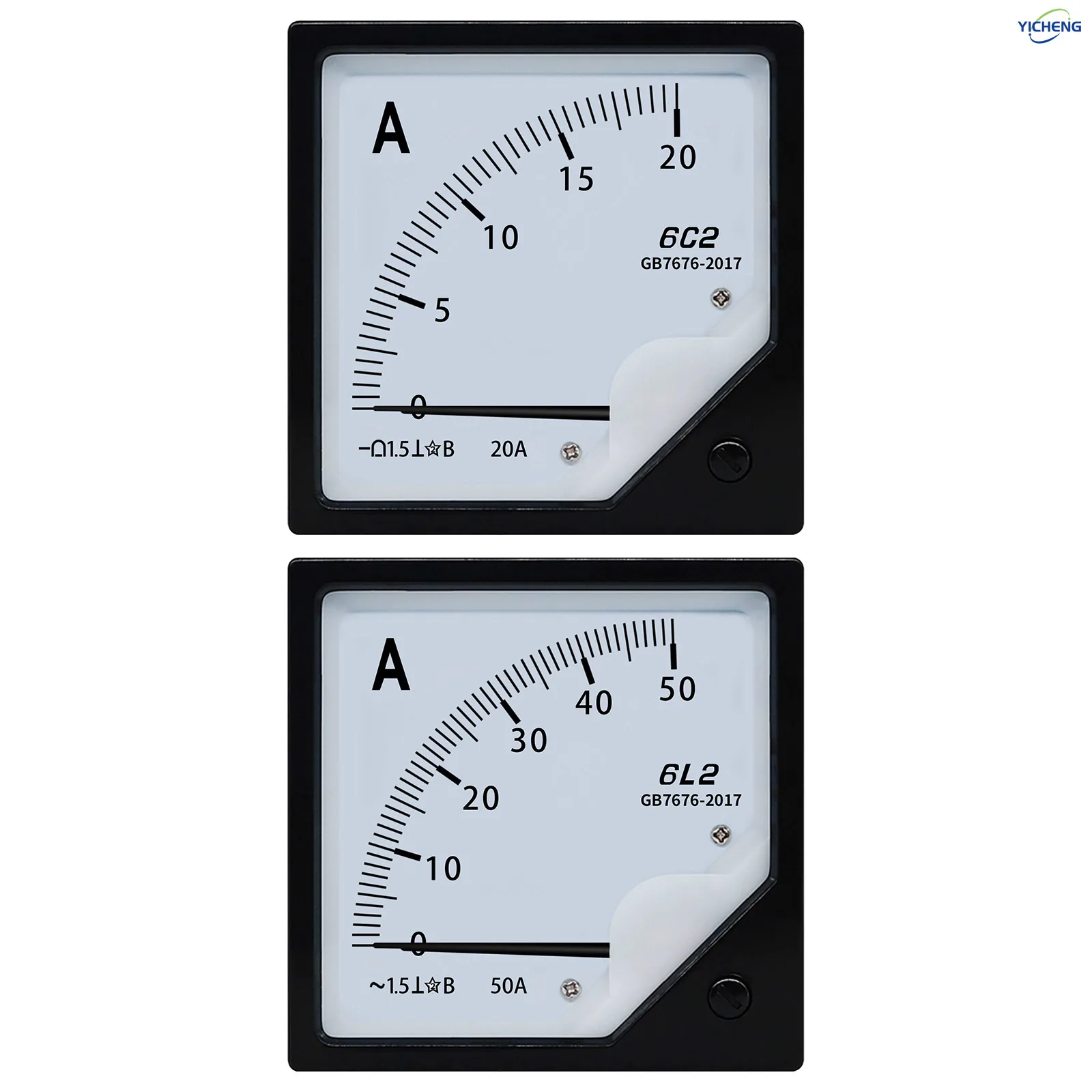 YICHENG DC/AC ammeter pointer meter 1A2A3A5A10A20A30A50A ammeter.Direct connection,Panel size80mm* 80mm, hole size 76mm