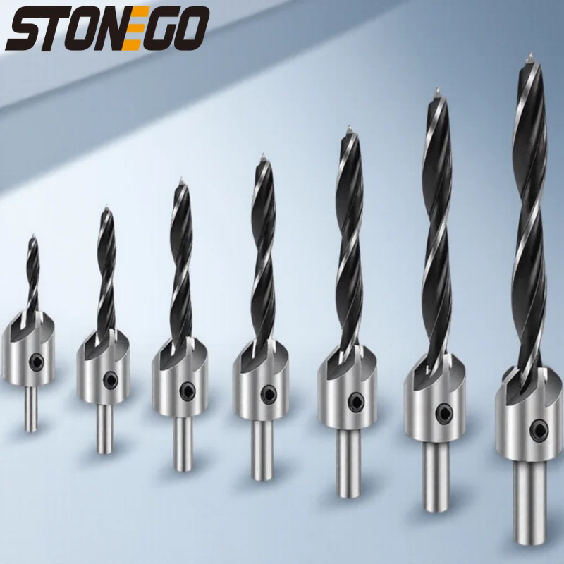 

4Pcs 7Pcs Countersink Drill Bits Set 3 Tips Woodworking 3/4/5/6/7/8/10mm High Quality Wood Drill Bits