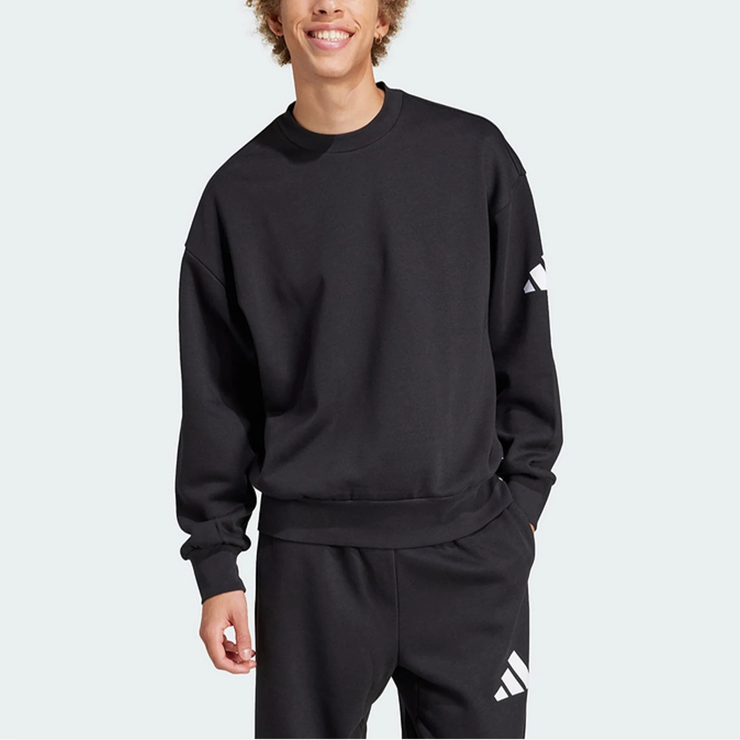 adidas-authentic-winter-style-men's-round-neck-pullover-durable-hoodie-jf3542
