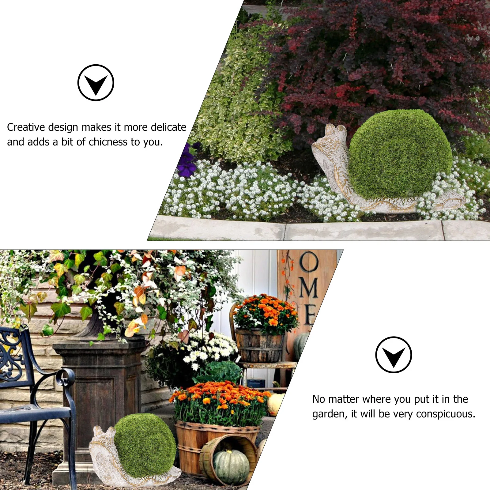 

Realistic Resin Snail Garden Ornament Small Landscape Decor for Yard Patio Balcony Tabletop Shelf Bedroom Living Room Indoor