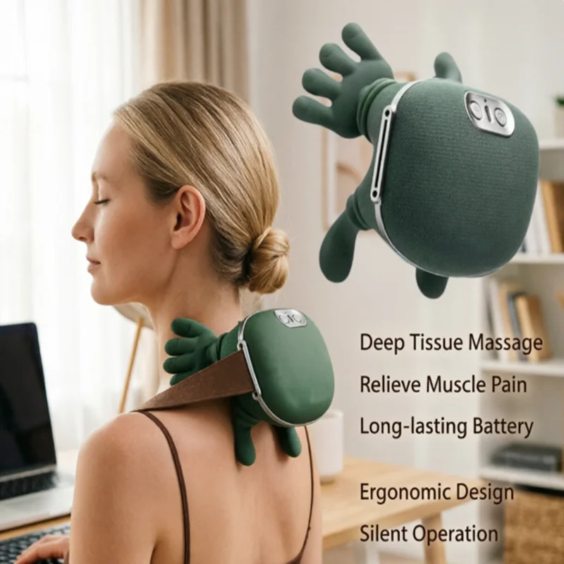 Nuevo masajeador multifuncional para hombros y cuello, masajeador eléctrico para músculos del trapezius, chal de masaje con imitación de presión manual.