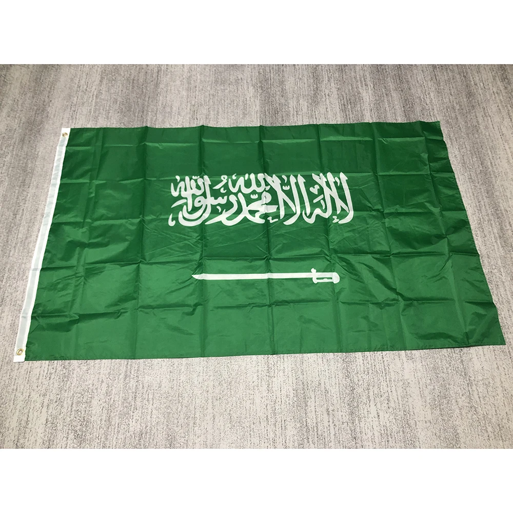 Saudi Arabia flag 3x5Ft 90x150cm high quality Polyester Hanging Saudi Arabia national Flag For home Decoration