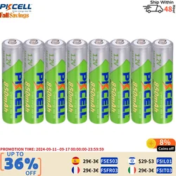 PKCELL-Pilas recargables de baja autodescarga, Pilas AAA de 1,2 V, 850mAh, NI-MH, 3A, 8 piezas x PKCELL
