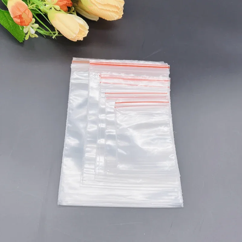 1000pcs Plastic Ziplock Bags Reusable Self-Sealing Plastic Gift Bags For Jewelry Wedding Packaging Pouch Reclosable Storage Bag