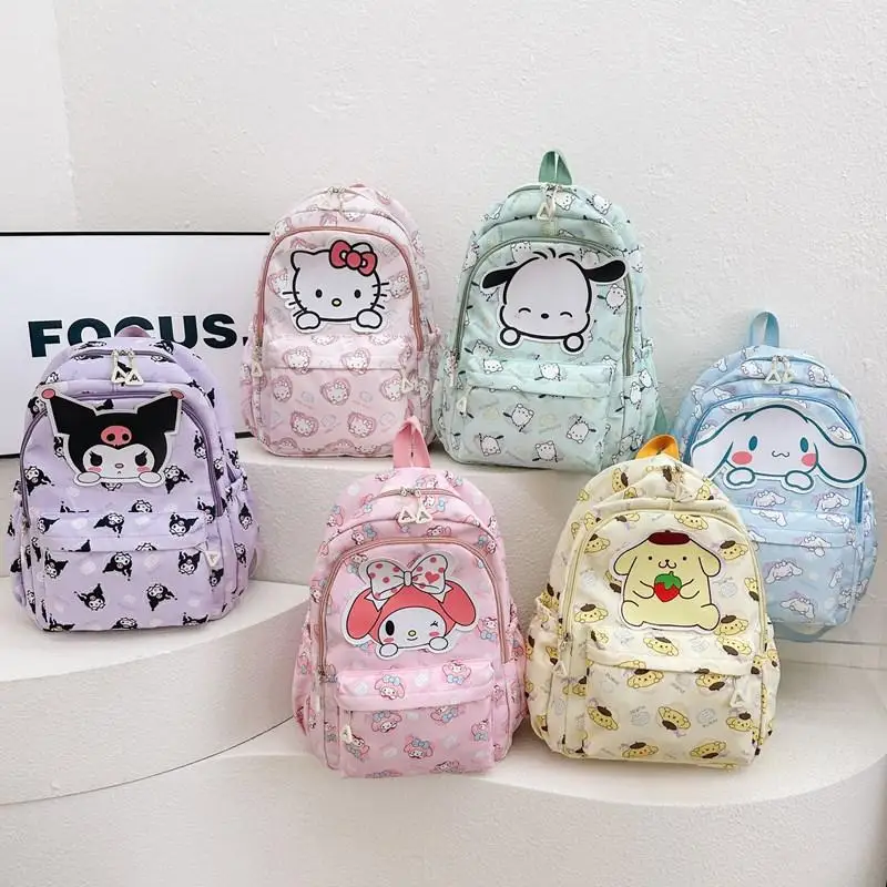 

Милый Sanrio Cinnamoroll My Melody Kuromi полако мультяшная милая сумка для книг легкий рюкзак с принтом студенческий рюкзак
