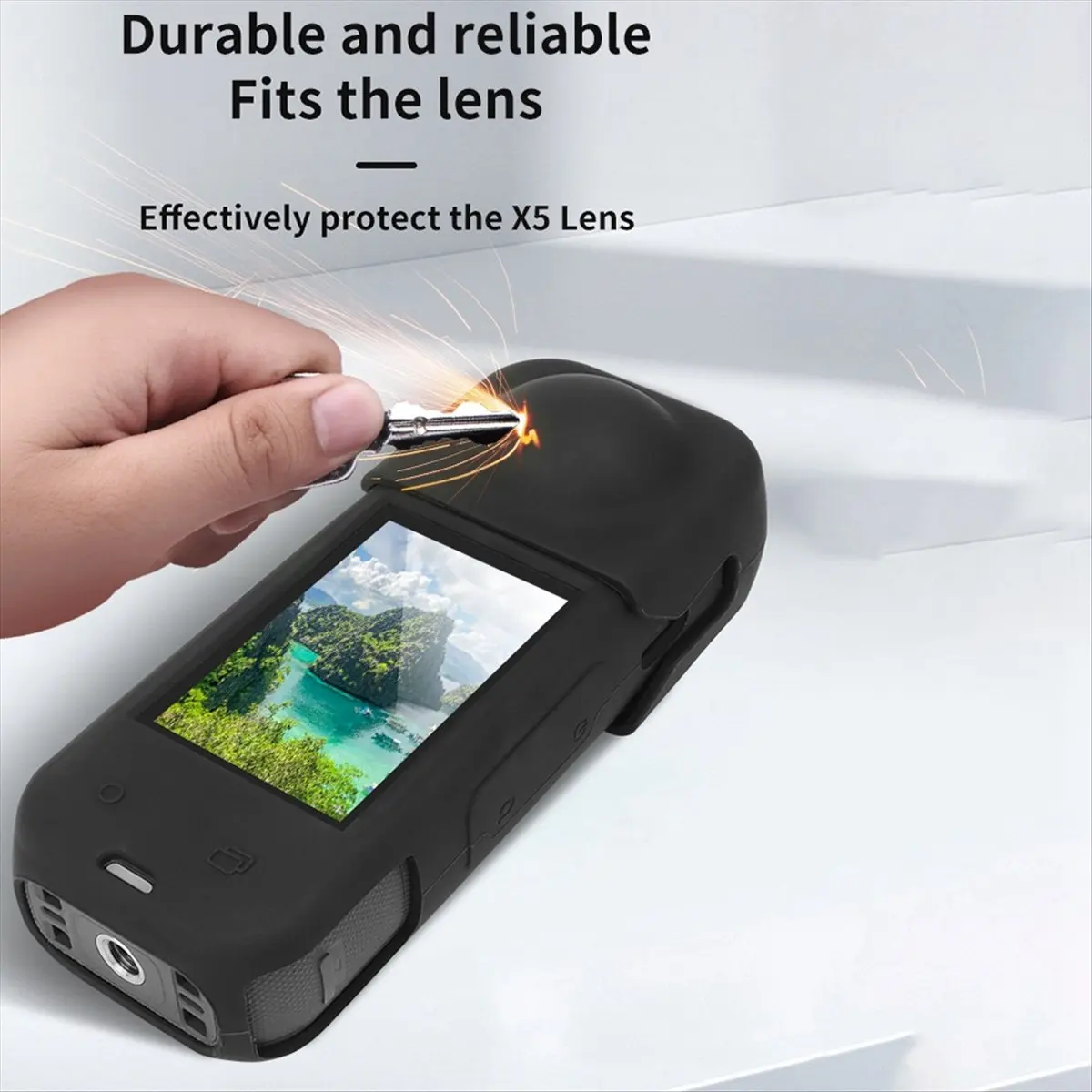 BEST CHOICE）Lens Cap & Silicone Case for X5, Lens Protector Cover Camera Body Protection Case