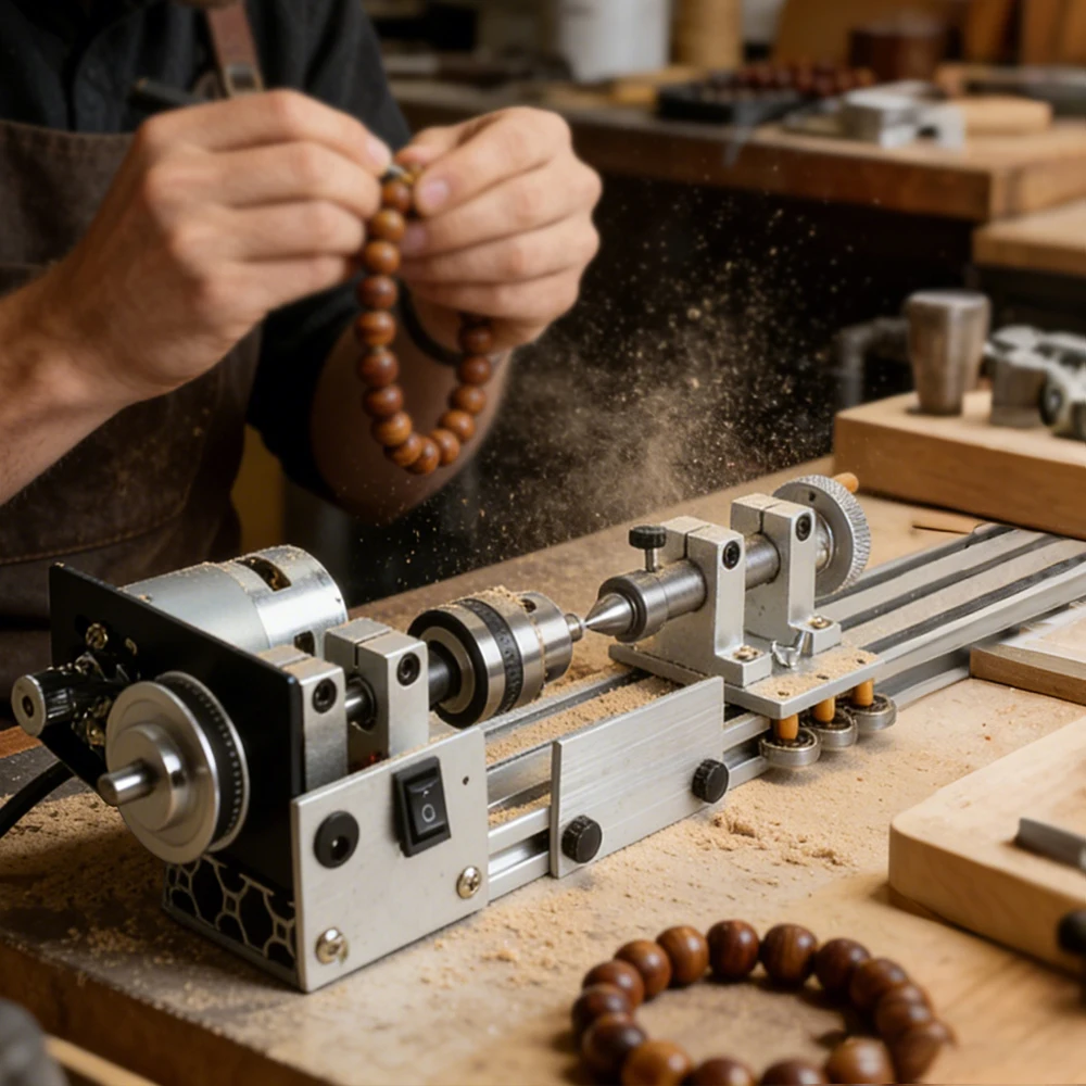 

Многофункциональный мини-токарный станок с патроном B12 795, двигатель, микро-токарный станок по дереву, 7-скоростной регулируемый шлифовальный и полировальный станок