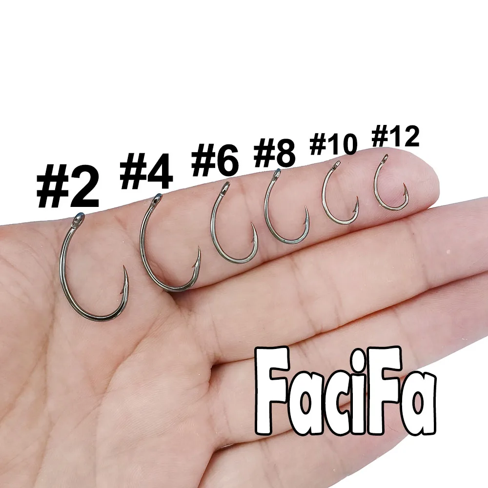 50 pcs PTFE Carp Fishing Hook Barbed Offset Circle Hook Fly Fishing Jig Hook sea Fishhook Tackle Accessories