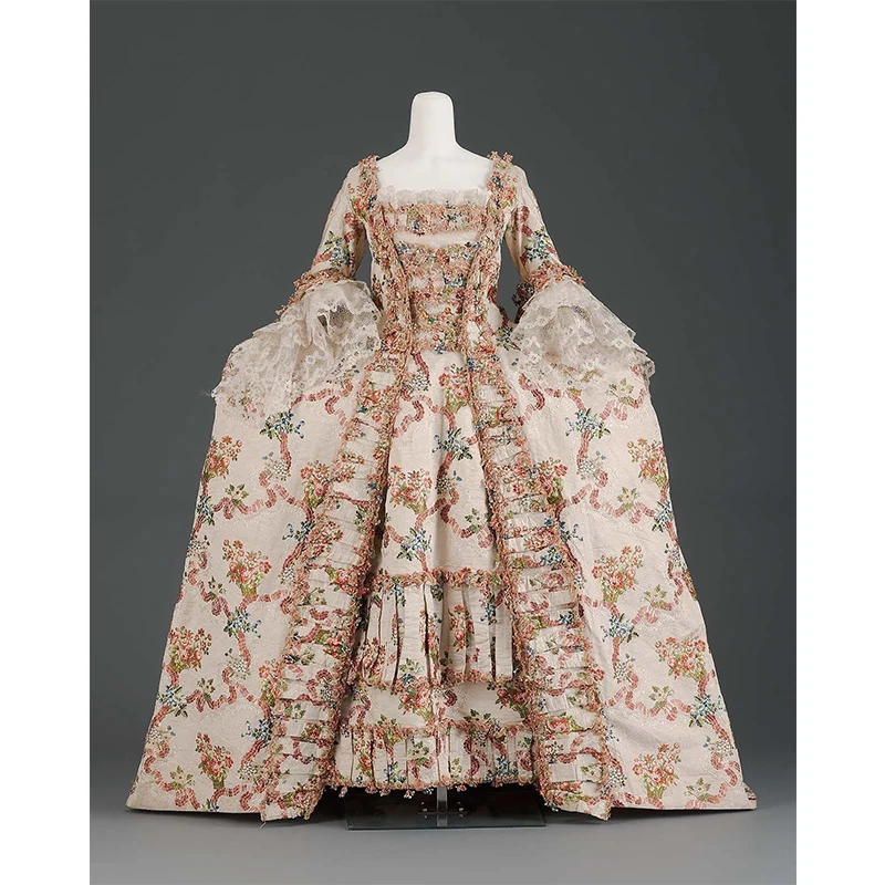 Custom Made 18th Century French Rococo Ball Gown Women Marie Antonio Queen Floral Dress Wedding Dress