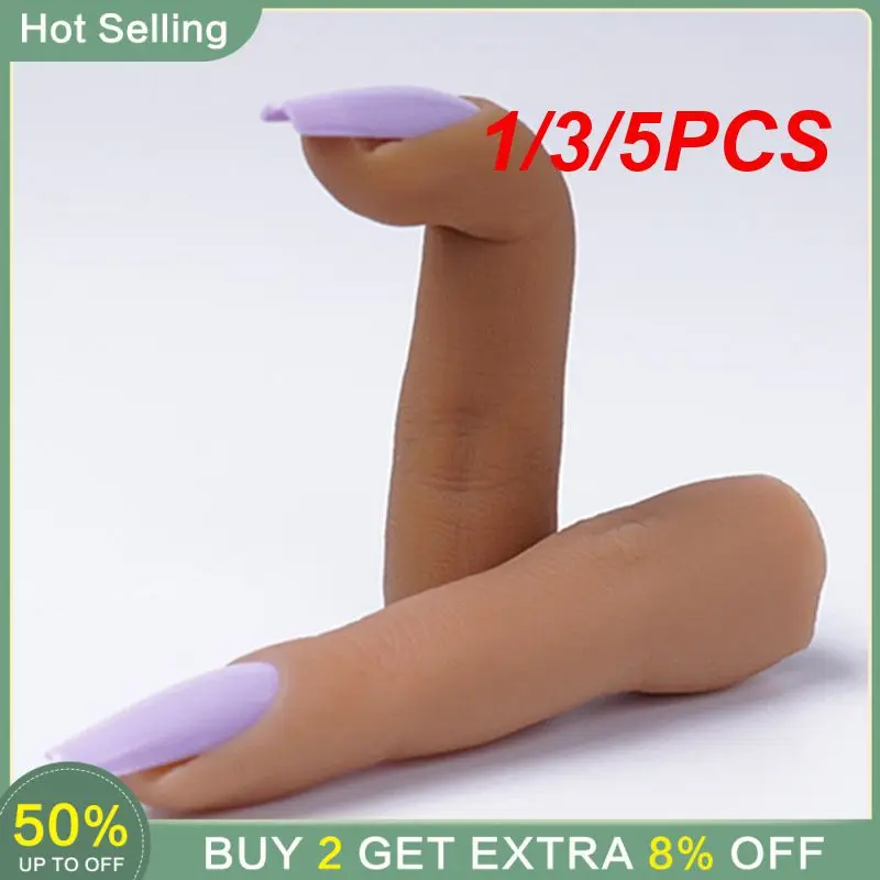 1/3/5PCS Silicone Finger Model Perfect For Beginners Realistic Flexible Fake Finger For Nail Art Nail Practice Hand