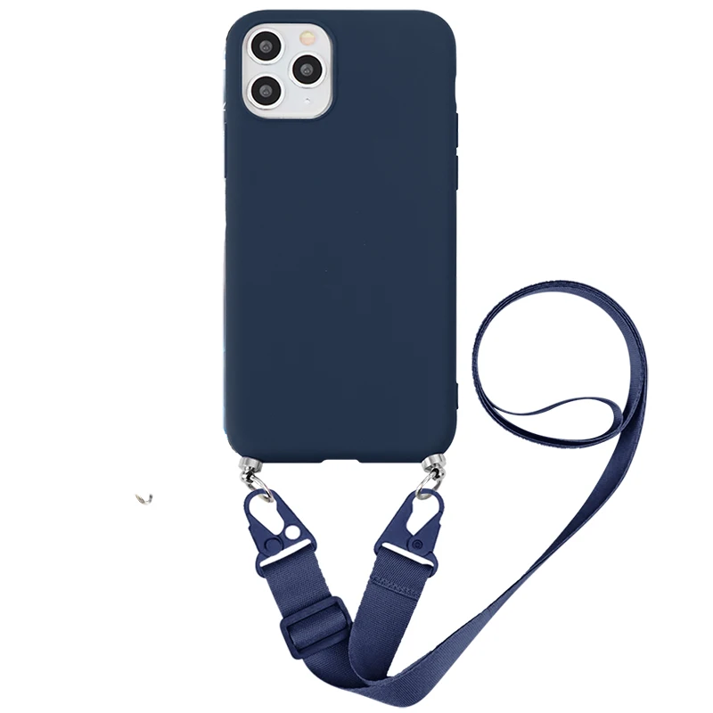 Strap Crossbody Case For OPPO Find X5 Lite X3 Reno 12F 11 8 7 Realme 12 Pro 10 C55 C63 C65 Silicone Necklace Lanyard Soft Cover