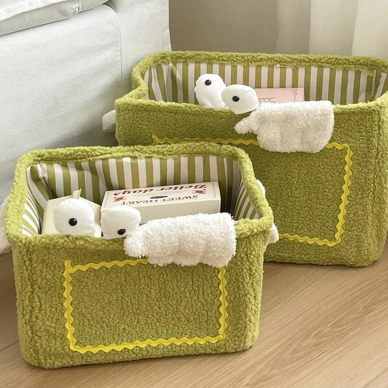 Cesta de Almacenamiento de Juguetes Pequeños para Organización del Hogar, Caja de Almacenamiento de Monstruos sin Alas, Organizador de Armarios, Cesta de Tela para Almacenamiento