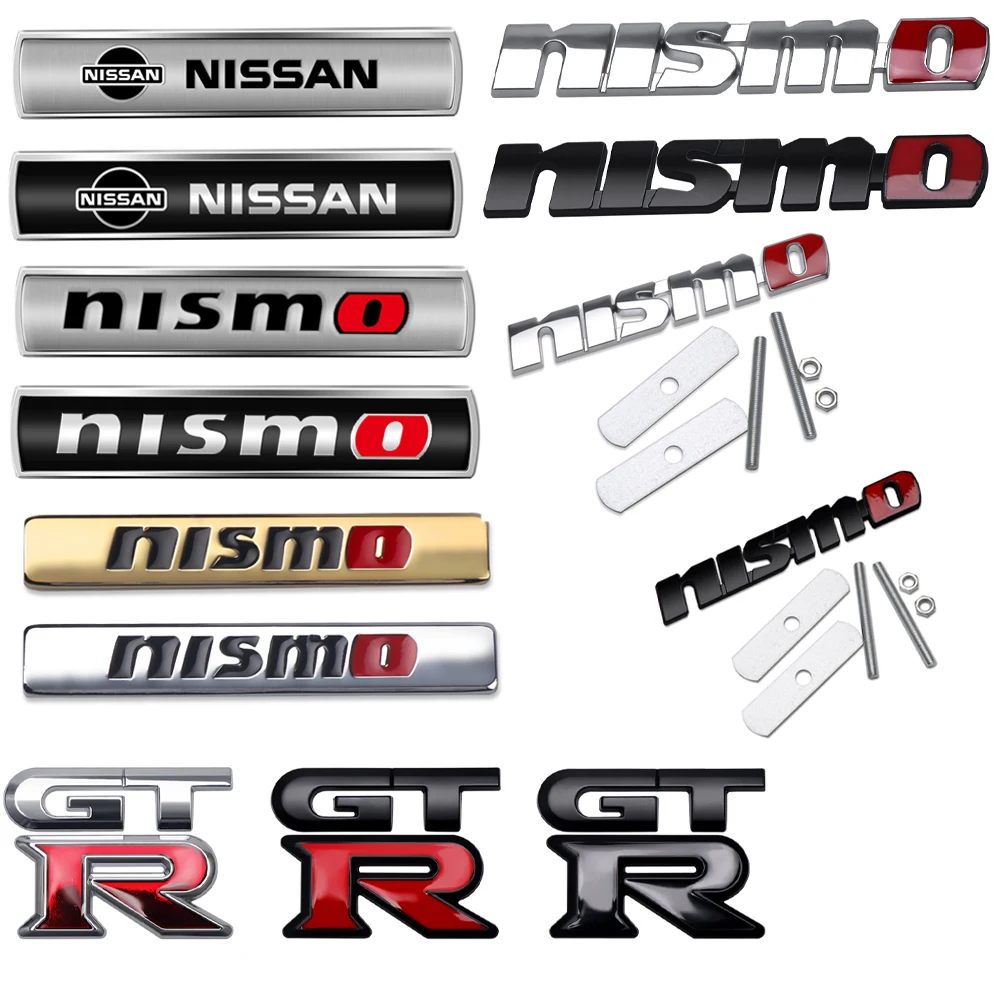 1pc logotipo do carro emblema adesivo de metal decalque emblema etiqueta para nissan gtr nismo qashqai almera xterra juke versa