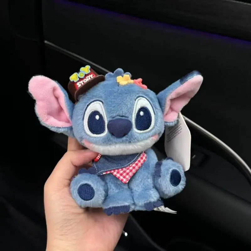 12cm anime character Stitch Kawaii Creative Plush toys Keychain pendant Cute doll pp cotton filling Packaging decoration Gift