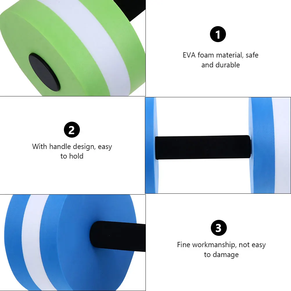 

2 Pcs Foam Dumbbells Water Weights Aerobics Pool Swimming Exercise Equipment Eva Fitness Set Miss