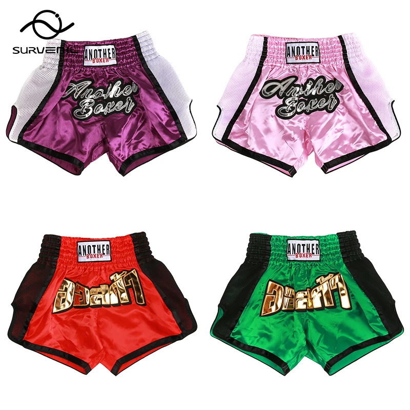 

Muay Thai Shorts Women Men Thai Boxing Shorts Child Satin Polyester Breathable Grappling Kickboxing Cage Fight Muaythai Shorts