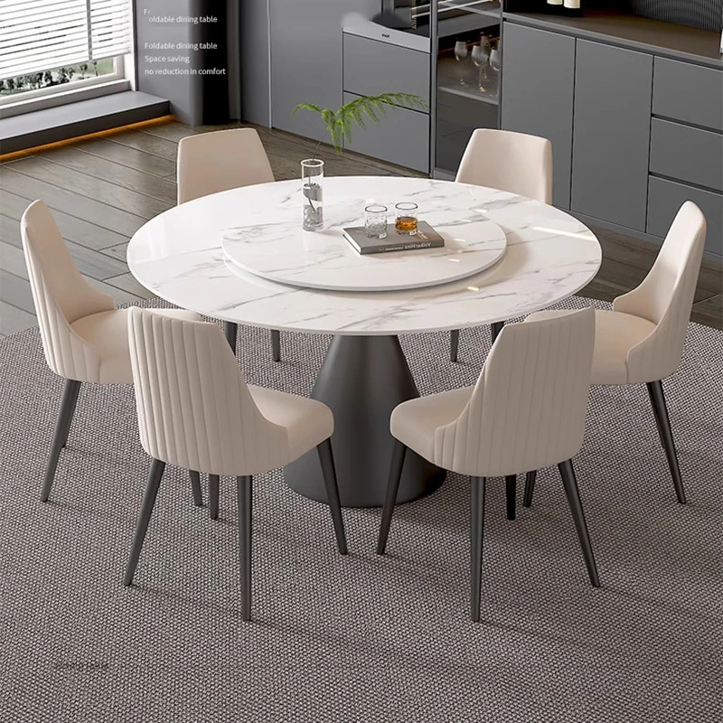 

Italian Simplicity Round Dining Table Design Living Room Nordic Table Modern Home Sillas Para Comedor Balcony Furniture