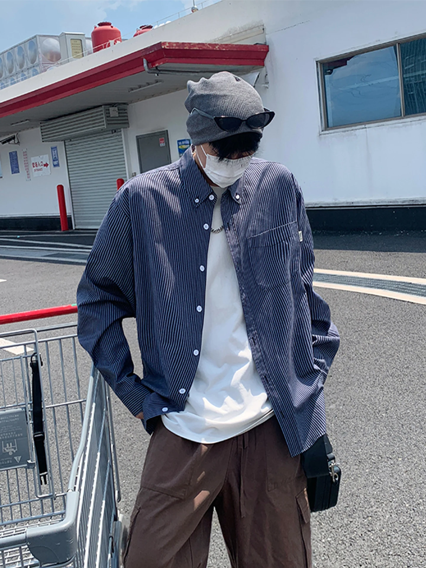 

Мужской кардиган в американском стиле, свободный, повседневный, осенний, плотный, модный, в стиле High Street, с открытыми рукавами