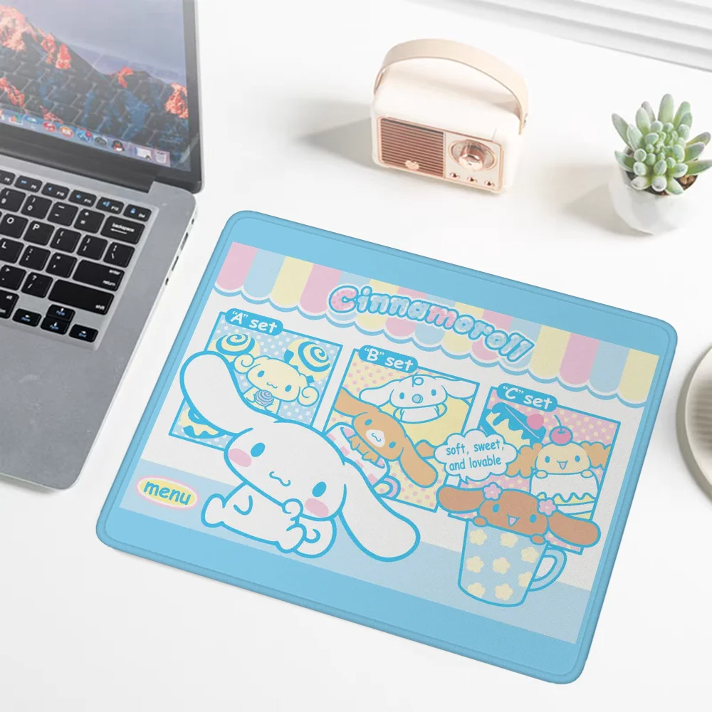 Accessori per Pc da gioco Cinnamoroll Cute Small Mousepad Gamer tappetini per Mouse per Computer Sanrio tastiera Pad Mause Pad tappetino da