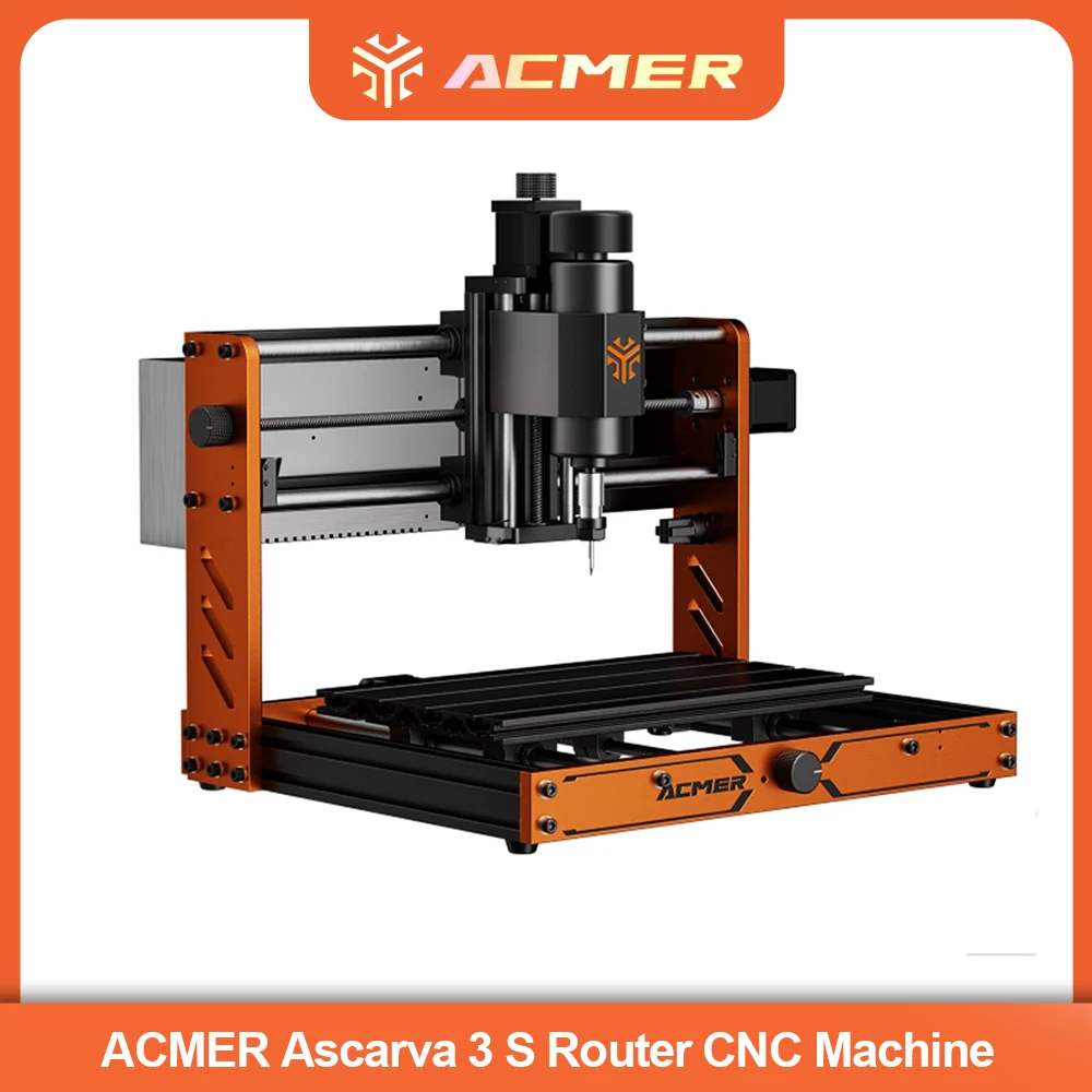 ACMER 3S Router Machine 500W CNC 3018 Router 3 Axis Control Emergency-Stop GRBL Offline 300*180*78mm for Wood PCB Leather Stone