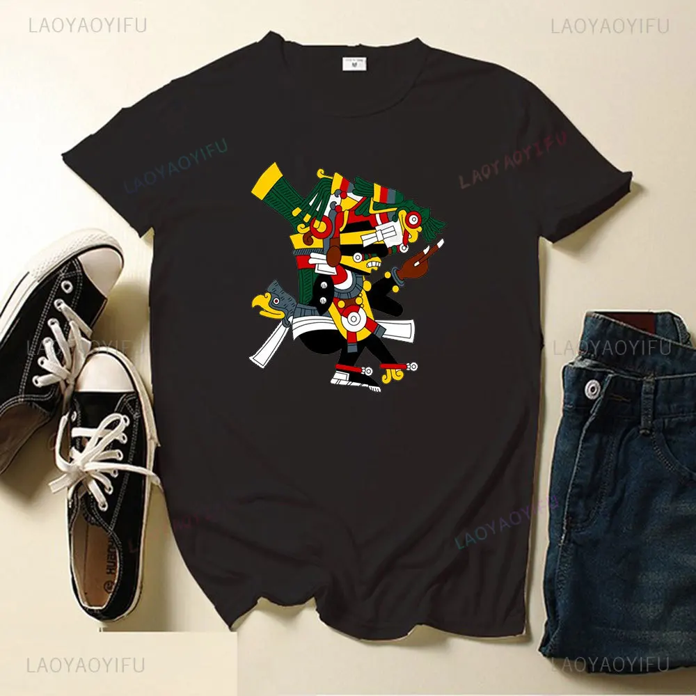 Aztec God Tlaloc Women and Men T-Shirt Mythology Shirt  Aztec Gods Summer Gothic Tee-shirt Ancient Mayan Tee Aztec Clothing