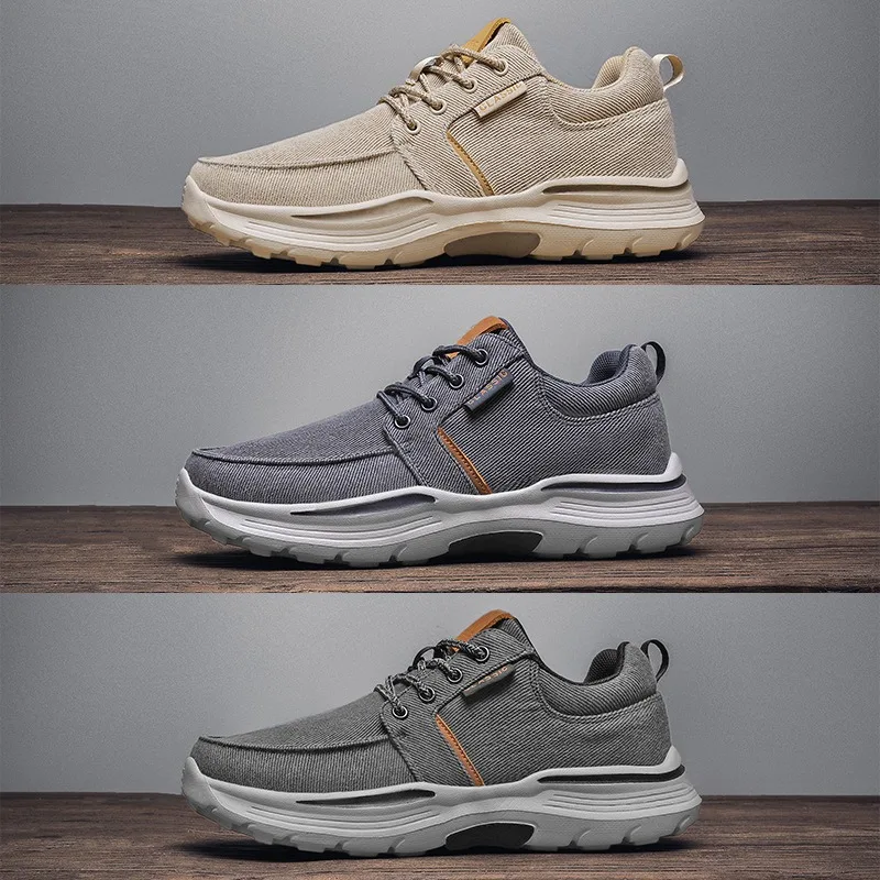 

Men's Casual Shoes Classic Breathable Canvas Shoes Four Seasons Hiking Sneakers for Men Vulcanized Shoes Comfort Lace Up Loafers