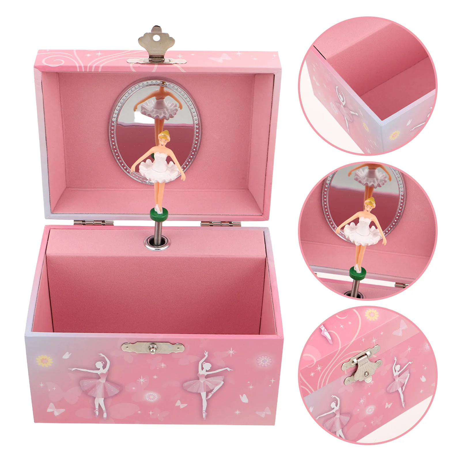 

Ballerina Musical Jewelry Box with Mirror Rotating Dance Necklace Storage Musical Jewelry Box Birthday Present