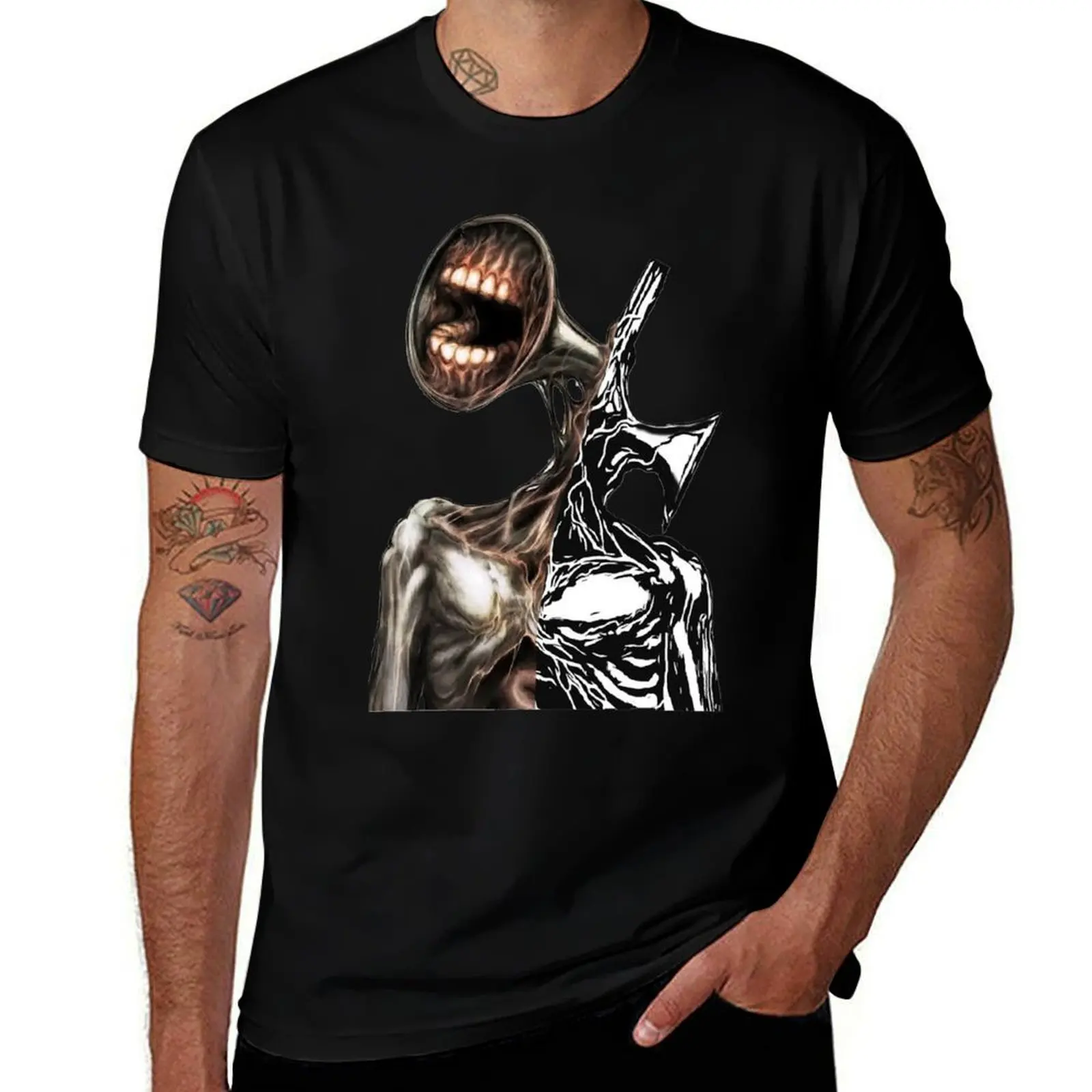 

Футболка с изображением Сирен-Хеда (Creepypasta), мужская хлопковая футболка, персонализированная футболка, мужская хлопковая футболка