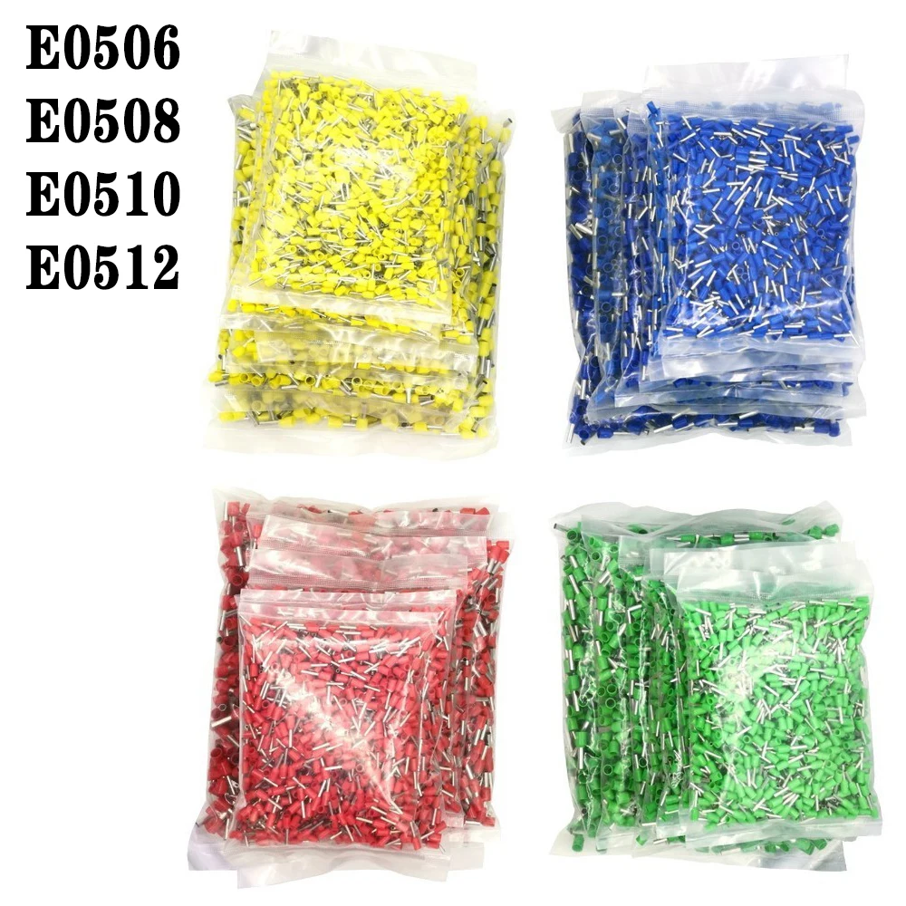 

E0506-8 1000pcs/Pack Insulated Cord End Terminal Crimp Terminal Wire Connector Crimp Ferrules Crimping Terminals Tubular AWG #22