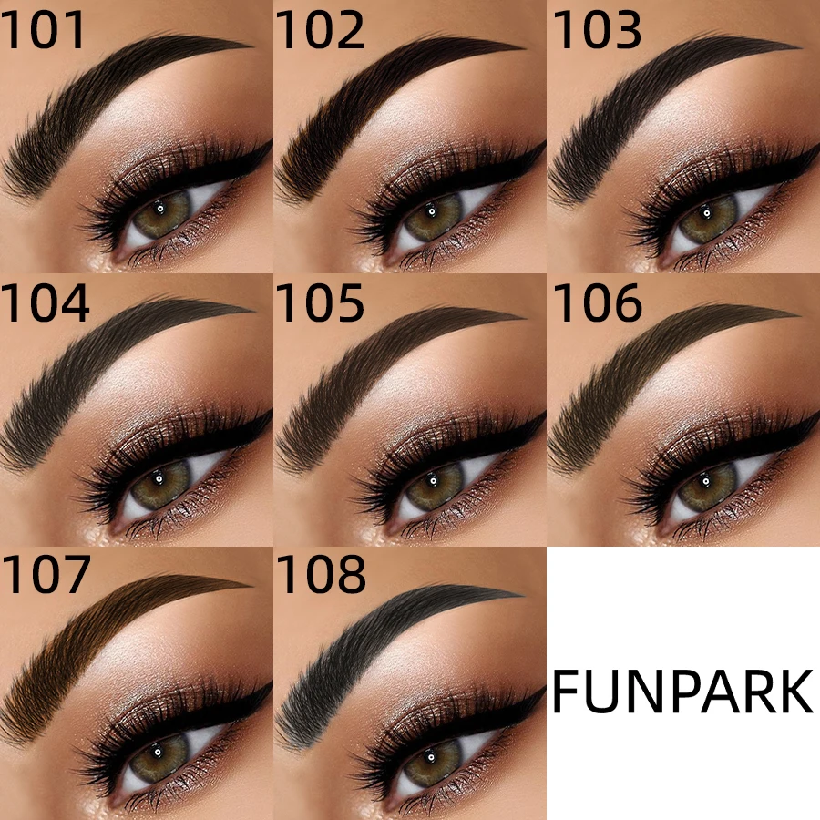 2 vork microblading wenkbrauwpotlood, niet-vlekkerig hoog gepigmenteerd gemakkelijk aan te brengen vloeistof 8 kleuren wenkbrauwpen make-up eyeliner geschenken