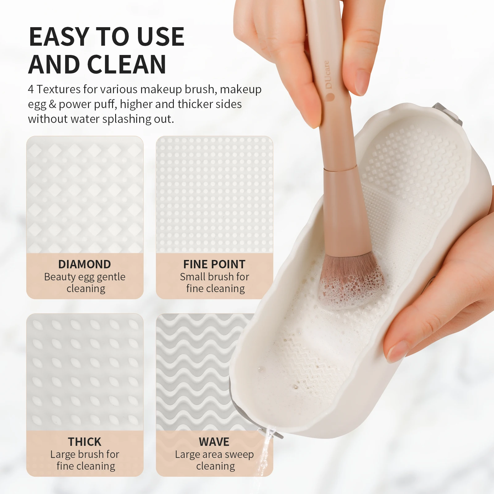 DUcare-brocha de maquillaje de silicona 4 en 1, esponja limpiadora de belleza, almohadilla de secado, licuadora, esponja de lavado, depurador para herramientas de maquillaje