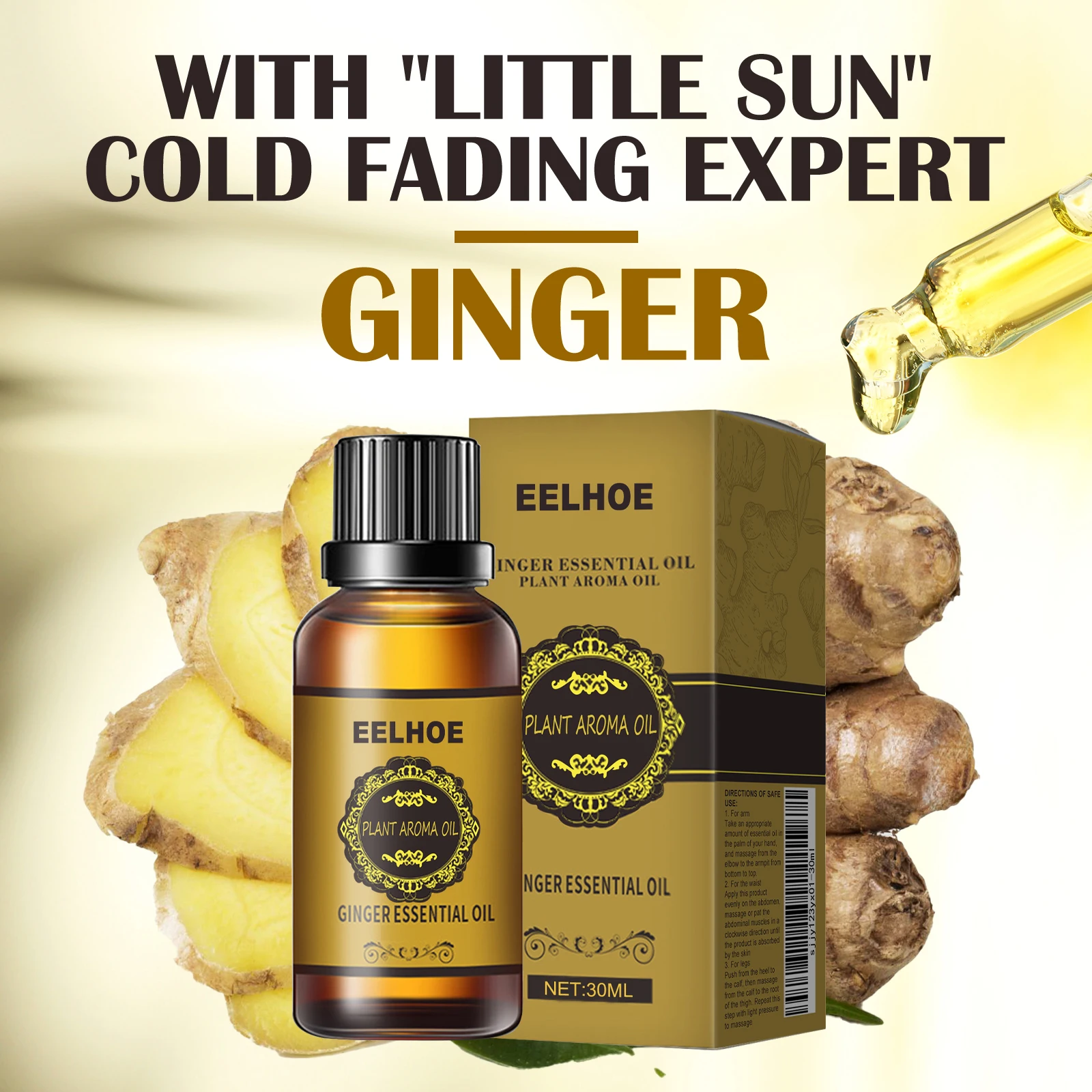 Ginger Essential Oil Slimming Body Massage Natural Fat Burning AntiCellulite Waist Arms Legs Care Promote Metabolism Firming Oil view 3