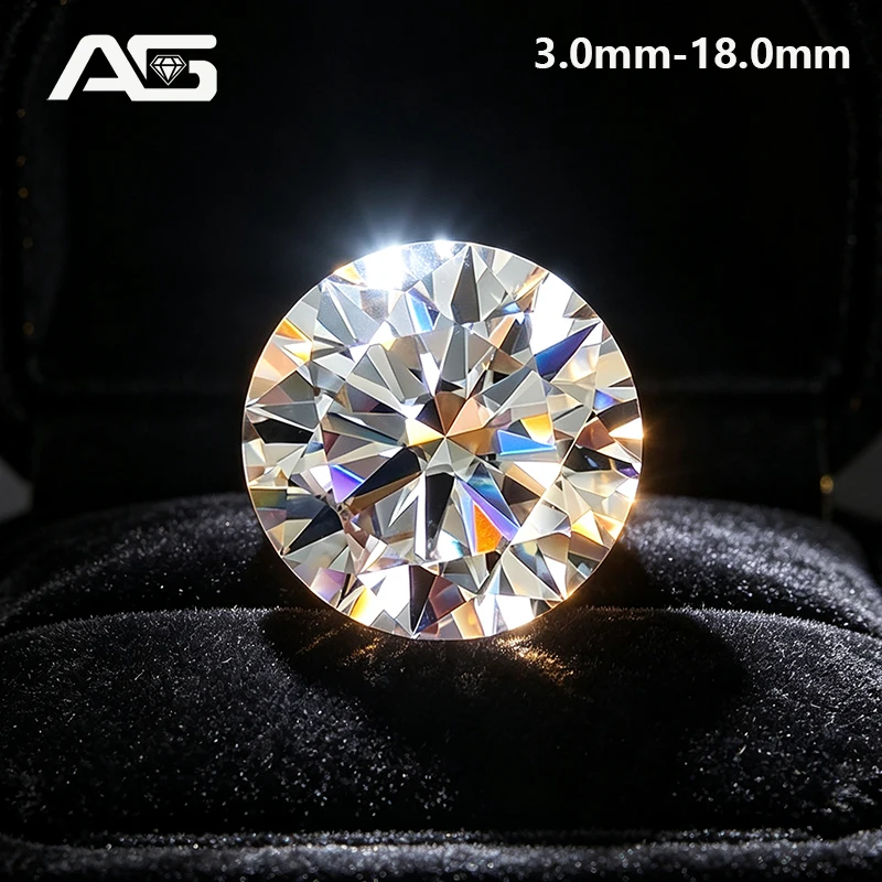 Super branco d cor moissanite pedra solta 0.1-20.0ct 3ex corte redondo passar diamante testador com certificado gra