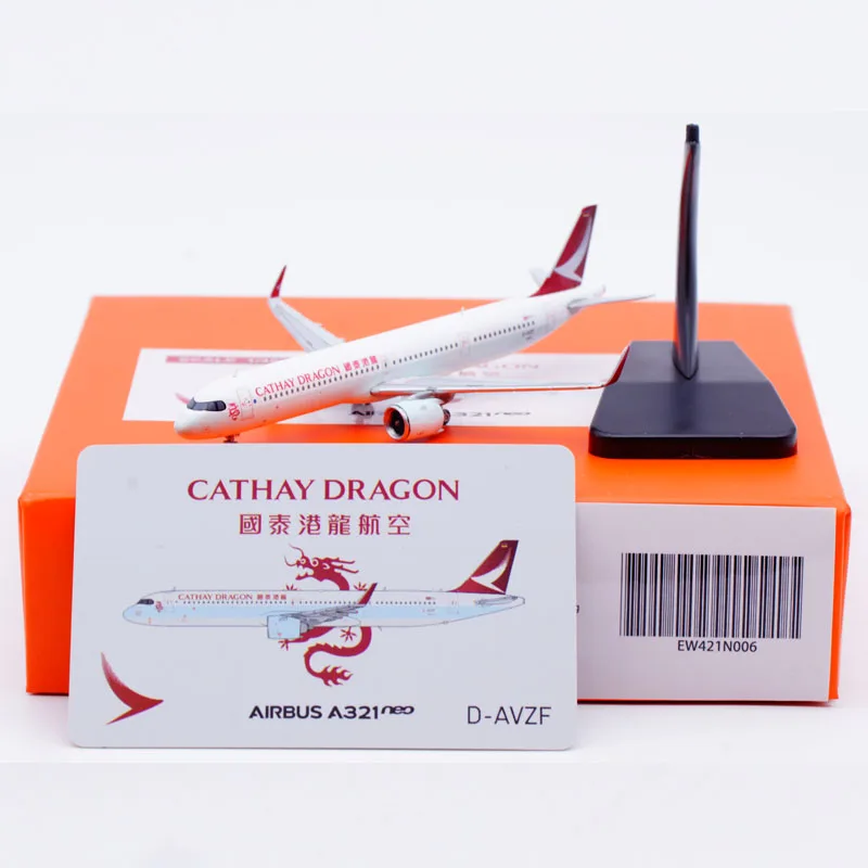 Diecast 1/400 Scale Unique Novelty Airplane Cathay Dragon Airlines A321NEO D-AVZF Airbus Alloy Aircraft Model Collection Gift