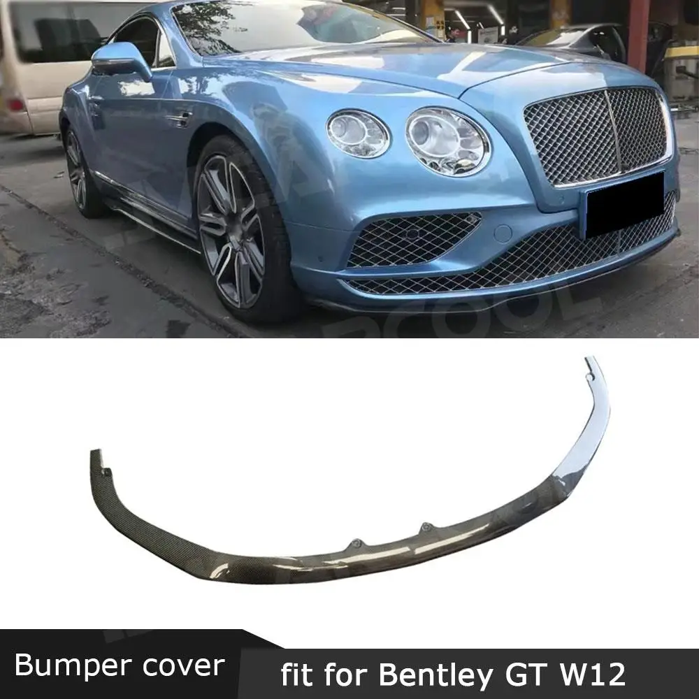 

Carbon Fiber Car Front Bumper Lip Diffuser Splitters Body Kit Aprons Cover Guard Trim For Bentley Continental GT W12 2015-2017