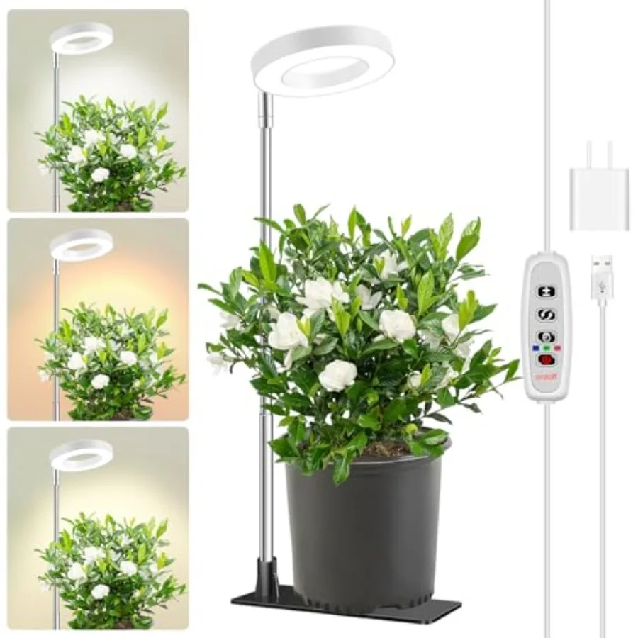 

Grow Lights for Indoor Plants, Full Spectrum Plant Lights for Indoor Growing with with 3/9/12H Timer, 3 Color Modes, 10 Brightn