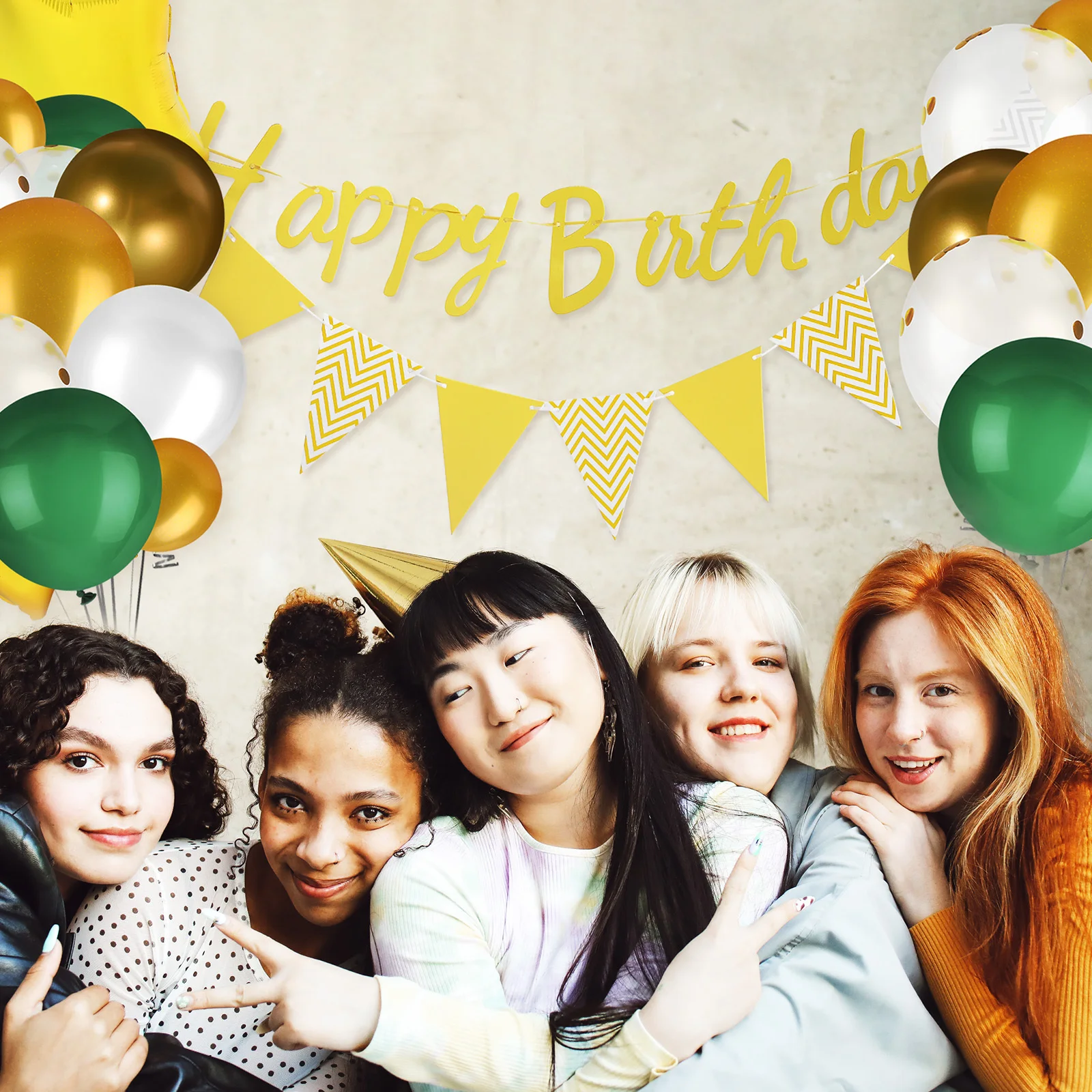 

1Set Birthday Decorations Balloon Banner Cake Topper Party Supplies Green Balloons Birthday Party Decoration Set