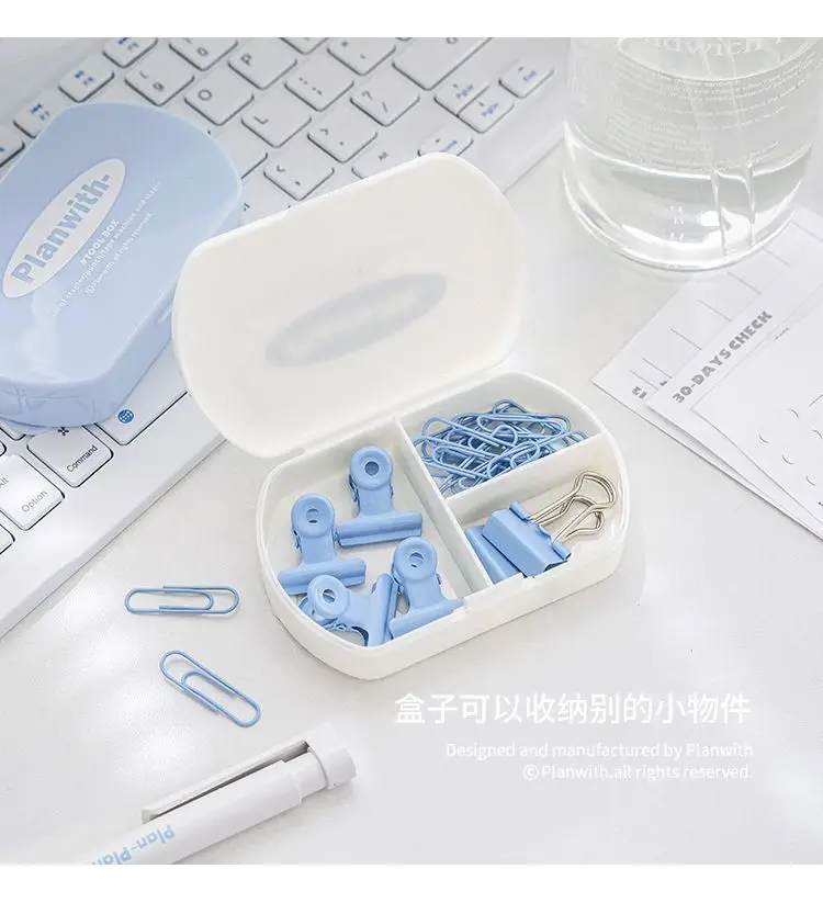 Planwith Mini Stapler Portable Mini Puncher Staple Needle Tape Tool Stationary Set