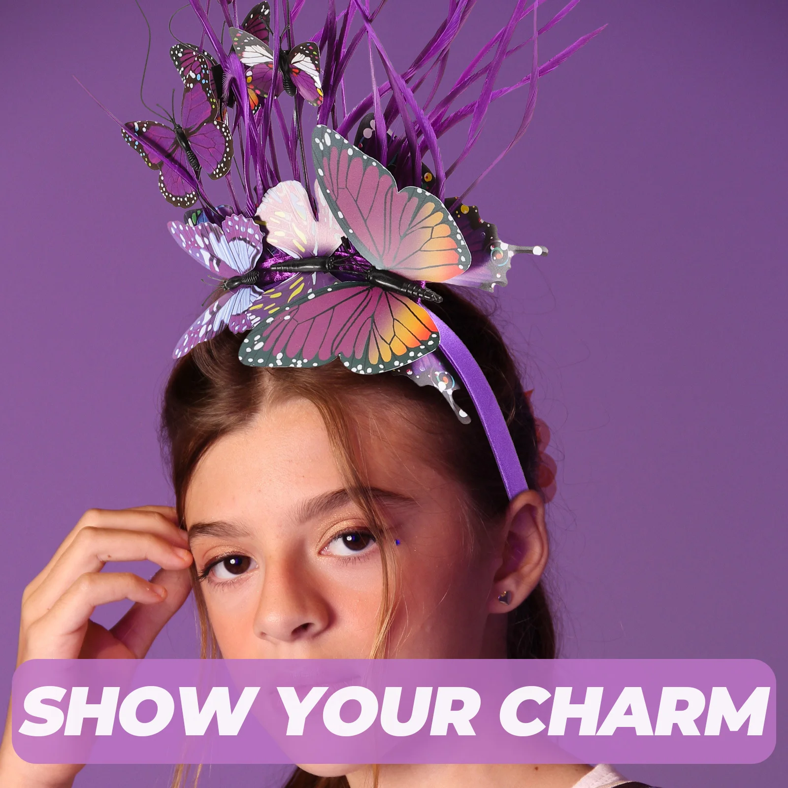 

Butterfly Headband For Women Lightweight Decorative Hair Accessory Party Fascinator Wedding Prom Garden Reception Wear Plastic