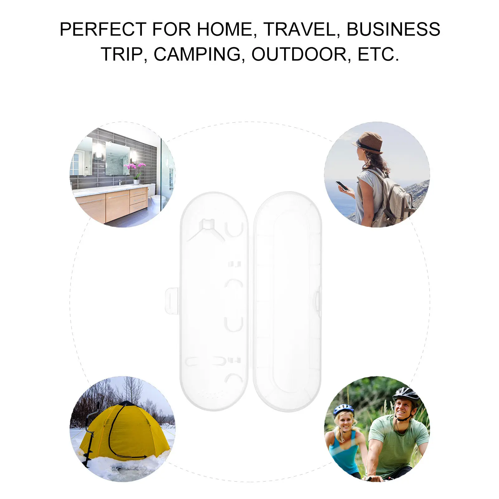 

Electric Toothbrush Case Portable Travel Holder Compact Lightweight Plastic Box with Detachable Food-Grade Tray Safe for