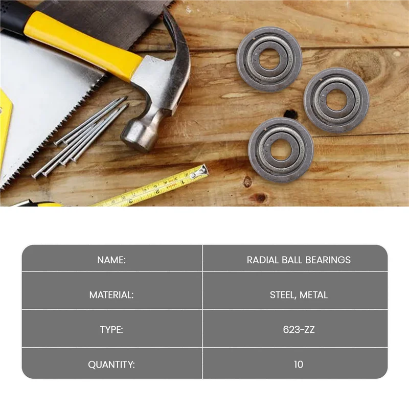 مرة واحدة 10 قطع مصغرة شعاعي الكرات 623ZZ 3X10x4mm لسيارة RC Practico #2