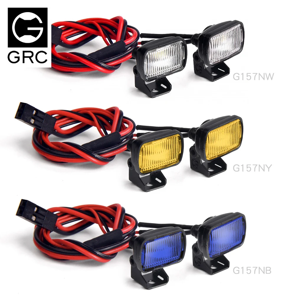 GRC 15mm Square Led Lights Spotlight Searchlight Taillight for 1/10 RC Car TRX4 Defender Bronco TRX6 Axial SCX10 D90 D110 G157NW